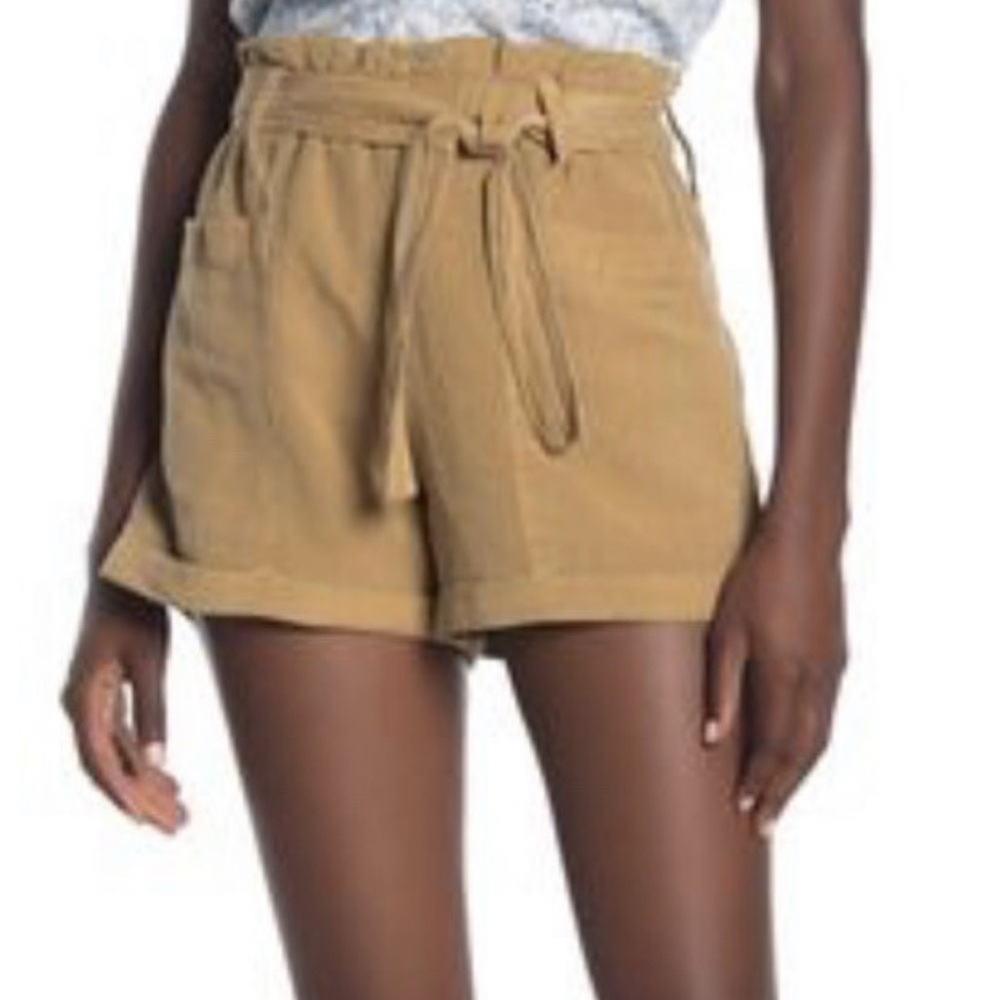 Joe B Tan High Waist Paper-Bag Shorts